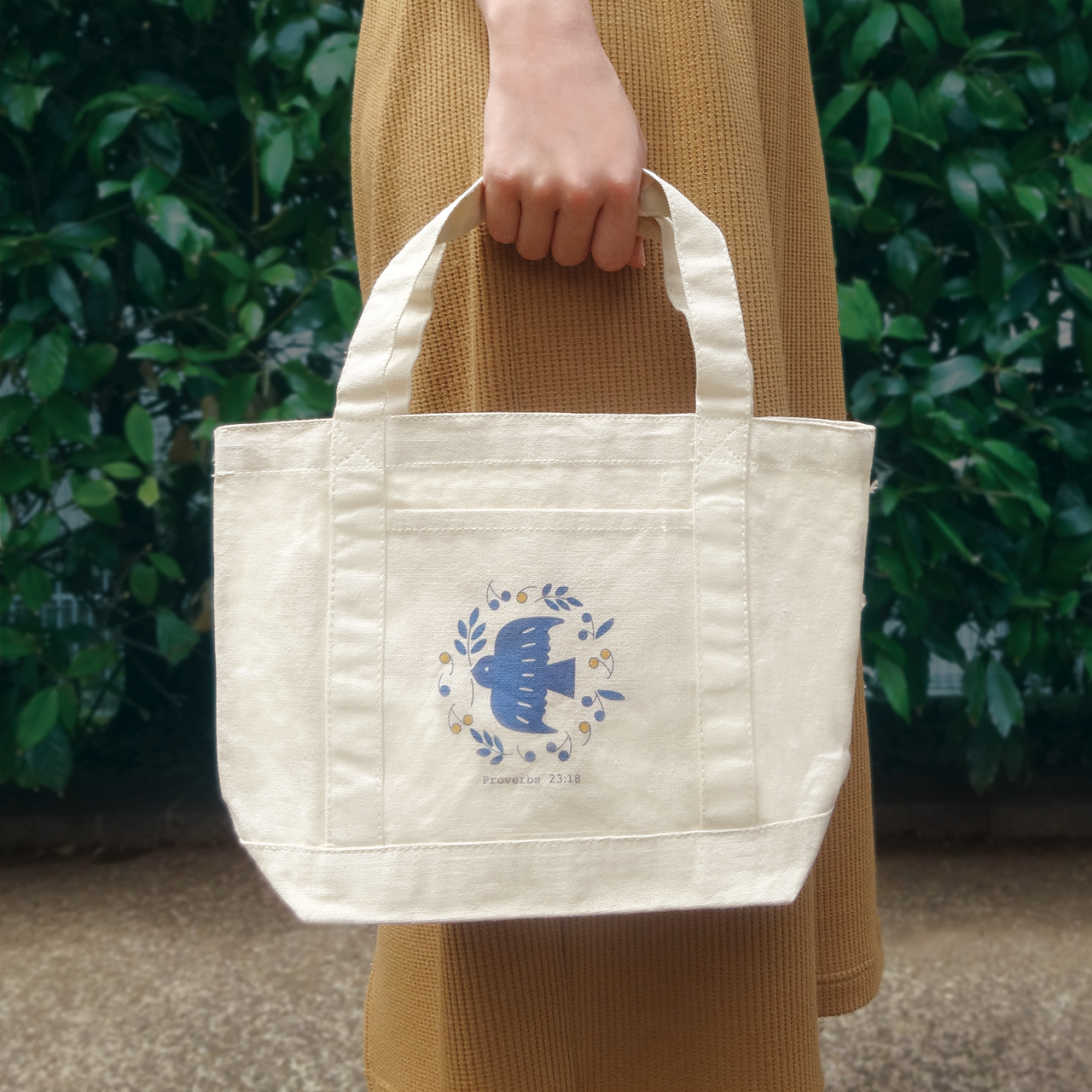 キャンバストートS-ハトとオリーブ